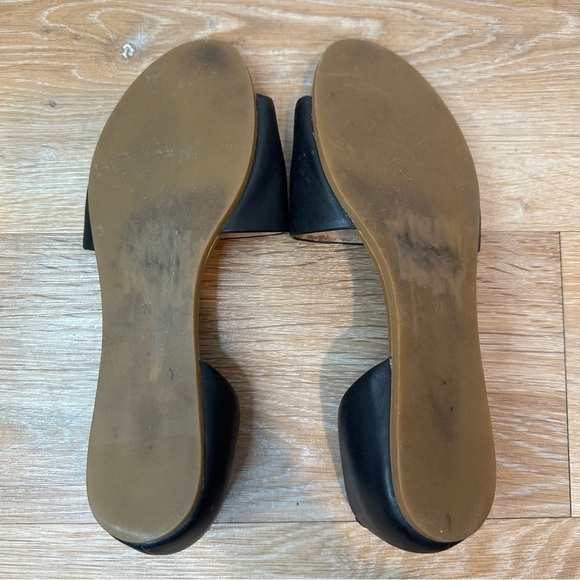 Madewell Thea Black Leather Open Toe Flat Sandals, Size 7.5 - Picture 9 of 11